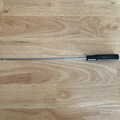 Snap On 13/16'' Flat Slotted Long Screwdriver Knurled Shank Black SSDE610B READ!