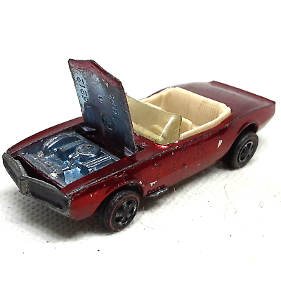 Hot Wheels Redline Custom Firebird 1968 Red White Interior Made In United States