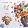 Delobil Flower Wooden Puzzles for Adults, 200 Pieces Vase Jigsaw Puzzles, Unique Shaped Medium Size Wood Puzzle Birthday Gifts for Mom Adults and Kids, Family Game 11'' x 11.3''