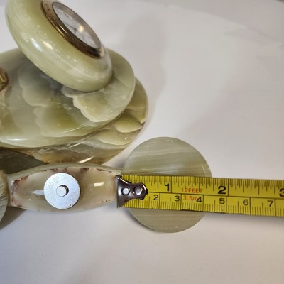 Handmade Marble Onyx Telephone Clock Home Office Decorative Desk Mantel Handset