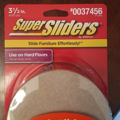 Super Sliders  Pack of 4  3-inch Self-Stick Furniture Movers for Wood, Li... New