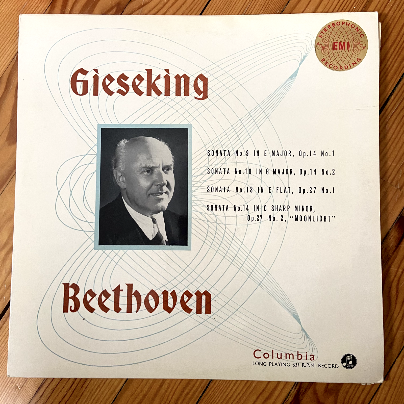 UK COLUMBIA STEREO SAX 2259 ED1 B/S LP GIESEKING BEETHOVEN