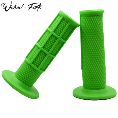Green Half Waffle - Extreme Soft Compound - Dirt Bike Motorcycle Grips 7/8'' 22mm