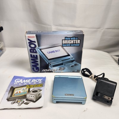 Pearl Blue Game Boy Advance SP GBA AGS-101 Complete in Box CIB Tested
