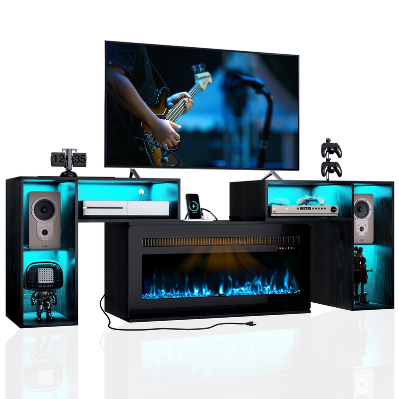 Cabinet With 42" Fireplace 80" 120 In Tv Entertainment Cente