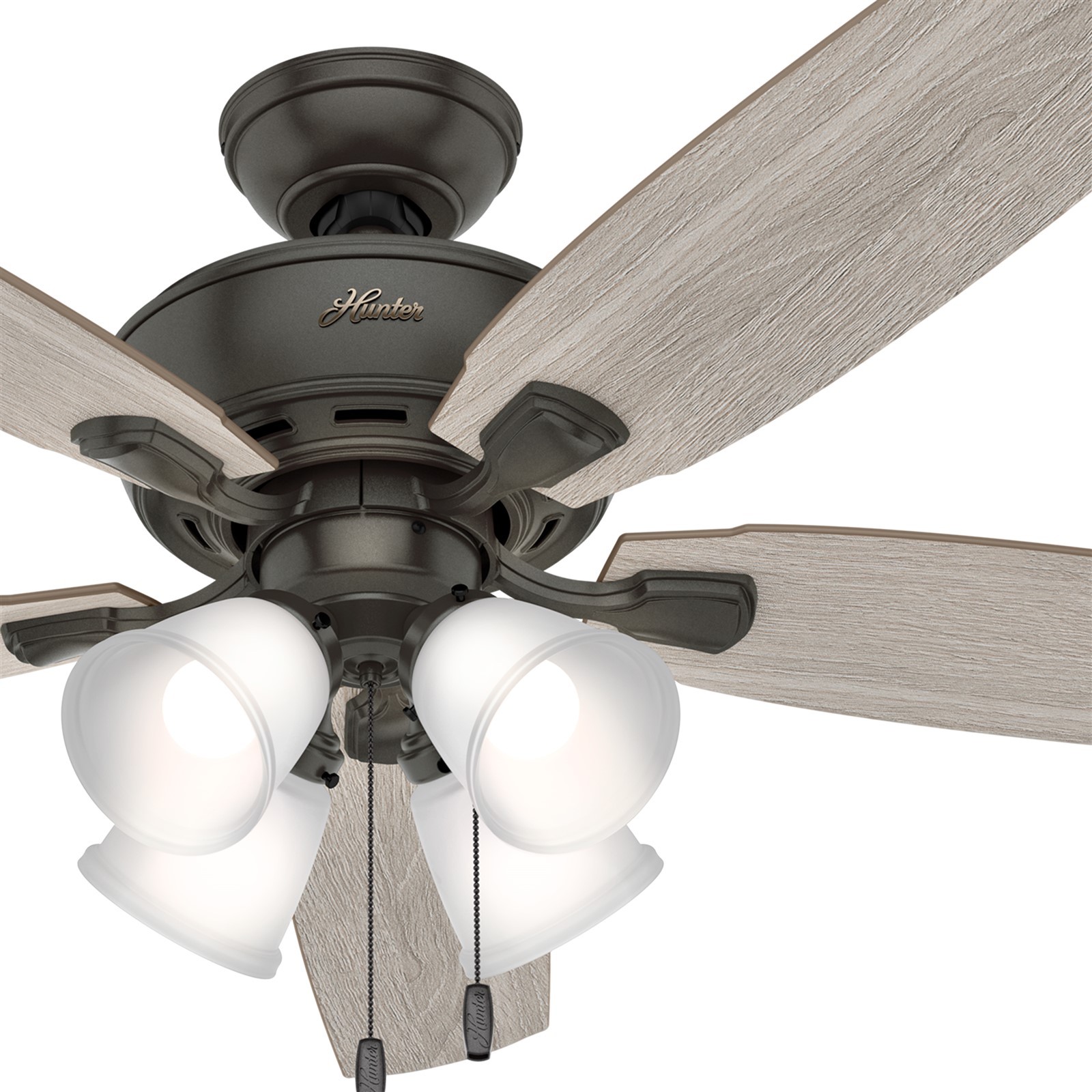 Hunter Fan 52 In Traditional Nobel Bronze Indoor Ceiling Fan With