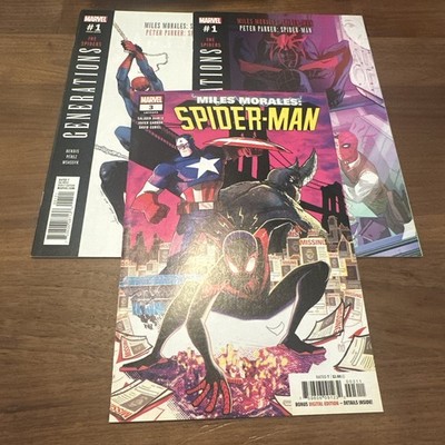 Lot Of 3 Miles Morales Spider-Man Comic Books #1 & #3 Generations Peter Parker