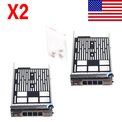 Lot of 2, 3.5'' LFF SATA SAS Hard Drive Tray Caddy For Dell PowerEdge R720 R720xd
