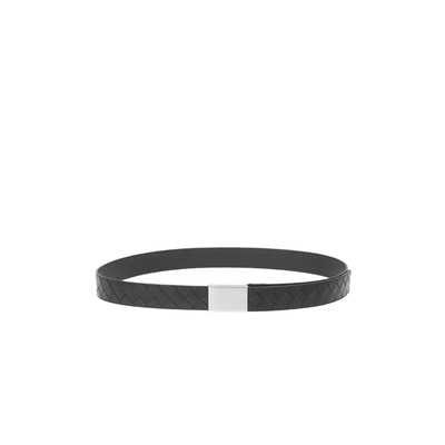 Pre-owned Bottega Veneta Intrecciato Woven Belt In Black