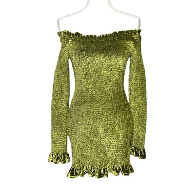 Caroline Constas Megara Dress Olive Velvet Size XS NEW