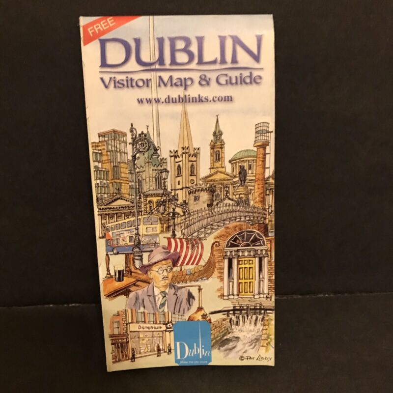 Vintage Early 2000s Dublin Ireland Visitor walking map and guide Dublinks