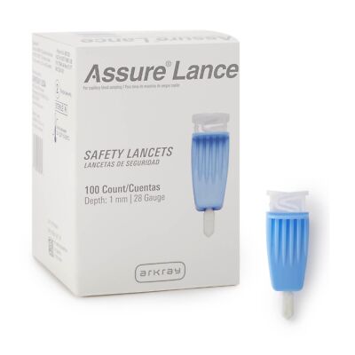 Assure Low Flow Safety Lancet 28 Gauge Needle 1.0 mm Depth 48 Box(s) 100 /Box