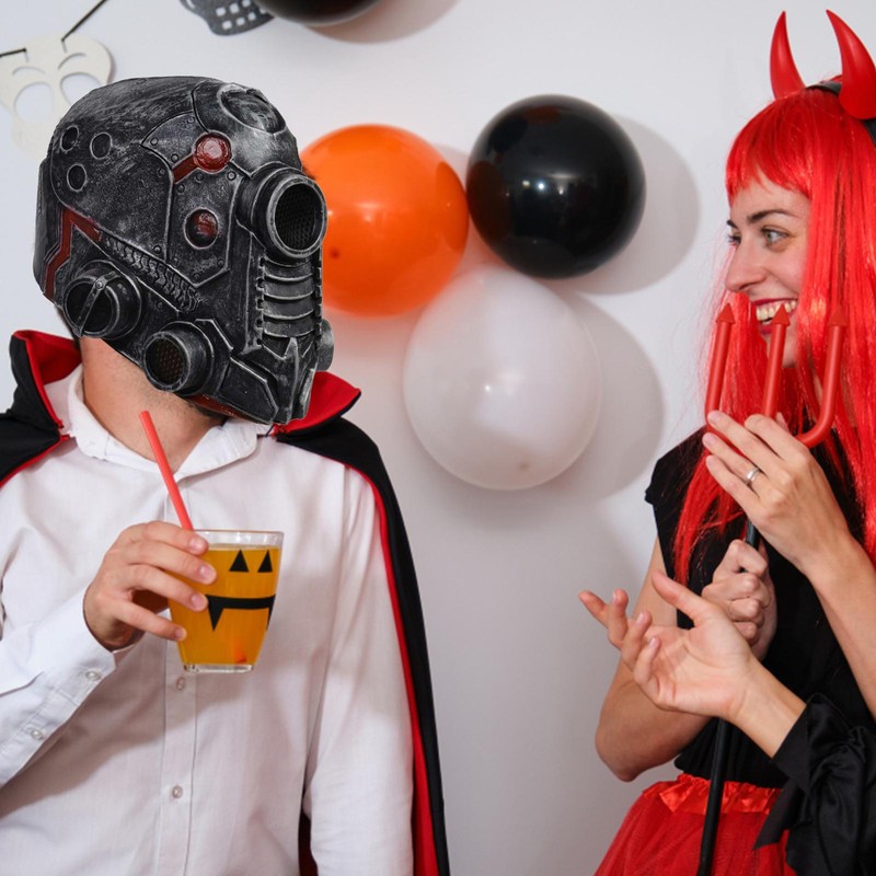 Halloween Punk Masque Face Mask Helmet Steampunk Robot Masque Headgear Cosplay