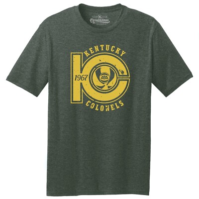 Kentucky Colonels 1967 ABA Logo Basketball TRI-BLEND Tee Shirt - Green Heather