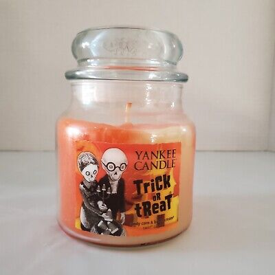 Yankee Candle 12oz Jar TRICK OR TREAT Candy Corn Buttercream Swirl Halloween