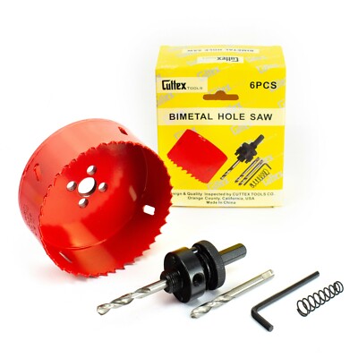 5-1/2''(140mm)Cuttex Tools  Bi-Metal Hole Saw Kit,6 PCS Set, %8 Co,MAX 40mm Depth