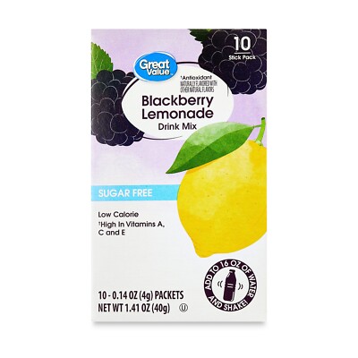 Great Value Antioxidant Blackberry Lemonade Liquid Drink Mix, Sugar-Free, 1.41 o