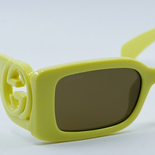 Pre-owned Gucci Gg1325s 007 Acid Yellow/brown 54-19-140 Sunglasses Authentic
