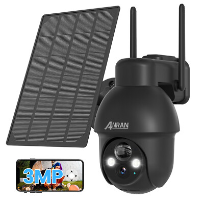 ANRAN Kabellose WLAN Überwachungskamera Aussen 360° PTZ Solar/Akku Kamera IP66