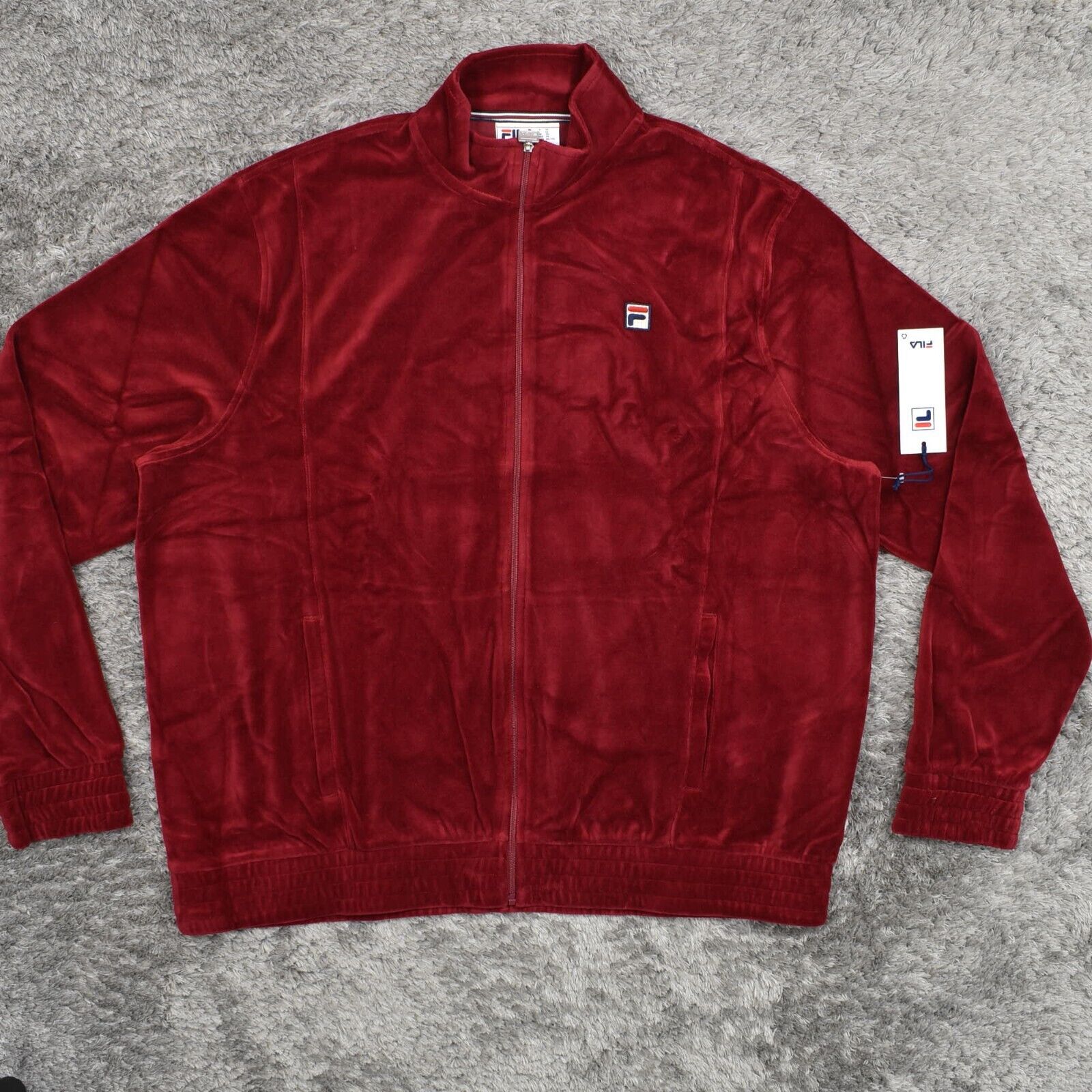 FILA O-Fit Velour Jacket Men Lounge Size 3XL Track All FILA O-Fit Velour Jacket Men Lounge Size 3XL Track All