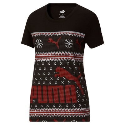

Puma W Ugly Sweater Crew Neck Short Sleeve Womens Size  672835-01, Черный