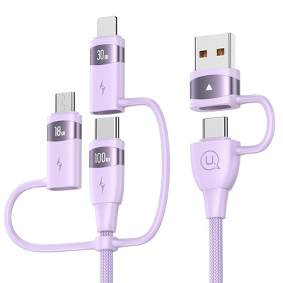 100W USB C Multi Charging Cable USAMS 4FT 5-in-1 5A Fast Sync Charger Adapter...