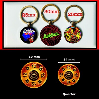 DOKKEN  COLLECTION 1 JUMBO KEYCHAIN (30mm)  2 REGULAR KEYCHAINS (25mm)