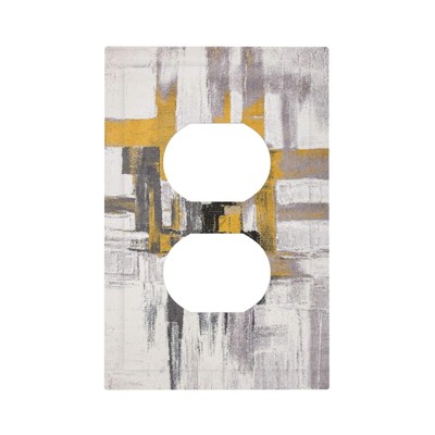 Outlet Covers Yellow Modern Abstract geometry 1 Gang Duplex Light Switch Cove...
