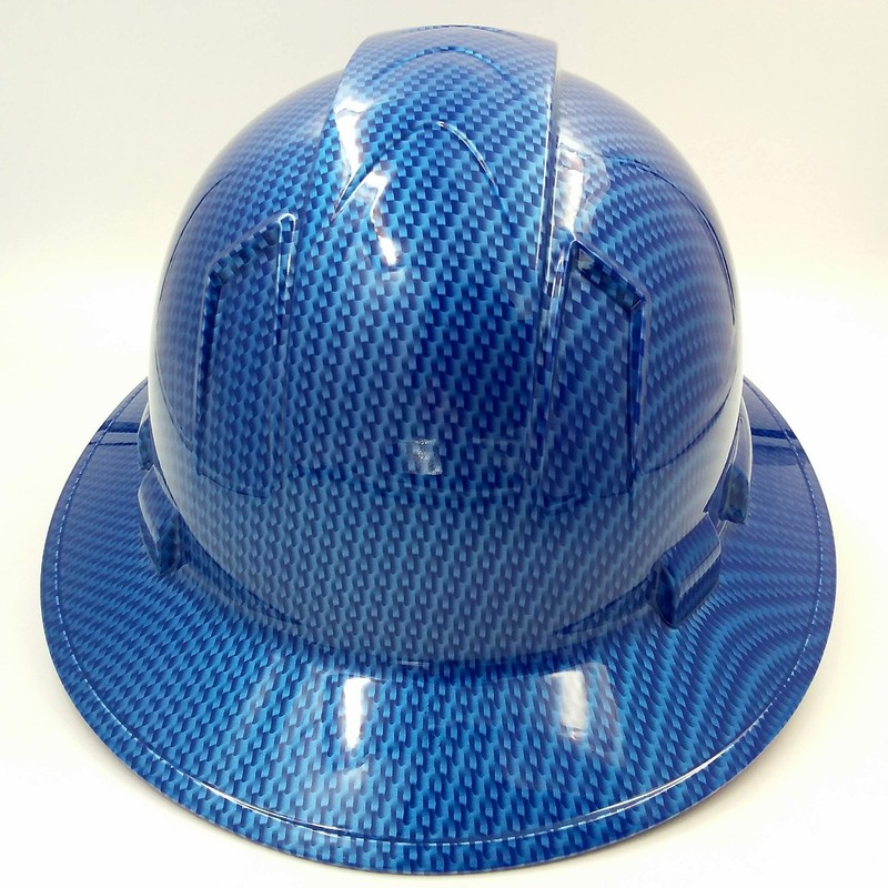 blue carbon fiber hard hat