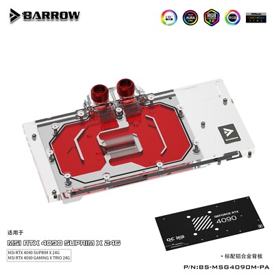 Barrow GPU Water Cooling Block for MSI RTX 4090  Suprim X 24G/GAMING X TRIO 24G