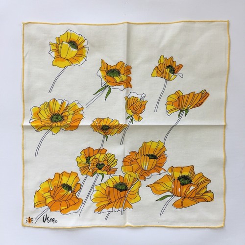 Vintage Vera Ladybug Cloth Napkins Yellow Gold California Poppy Set of 6 Neumann