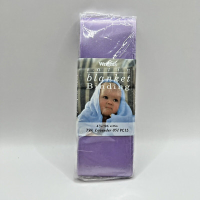 NEW Wrights Polyester Satin Blanket Binding Lavender 051 PC15 - 2'' x 4 3/4 Yards