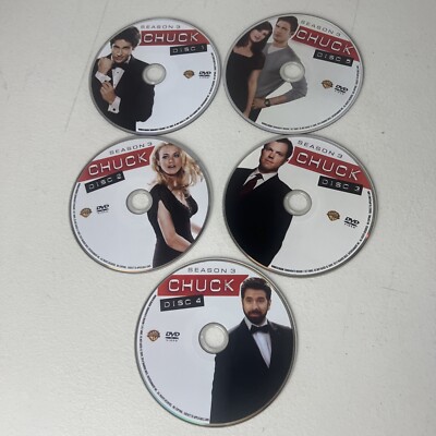 Chuck: The Complete Third Season (DVD 5 -Disc Set) Free Shipping DISCS Only