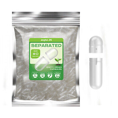 Size 0 Clear Separated Empty Vegan Pill Capsules Vegetarian DIY Veggie Veg Caps