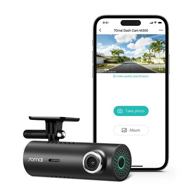 Dash Cam M300, 1296P QHD, Built in WiFi Smart Dash Camera for Cars, 140° Wide...