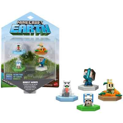 Minecraft Earth Boost Mini Figure 4-Pack, Minecraft AR Earth Game