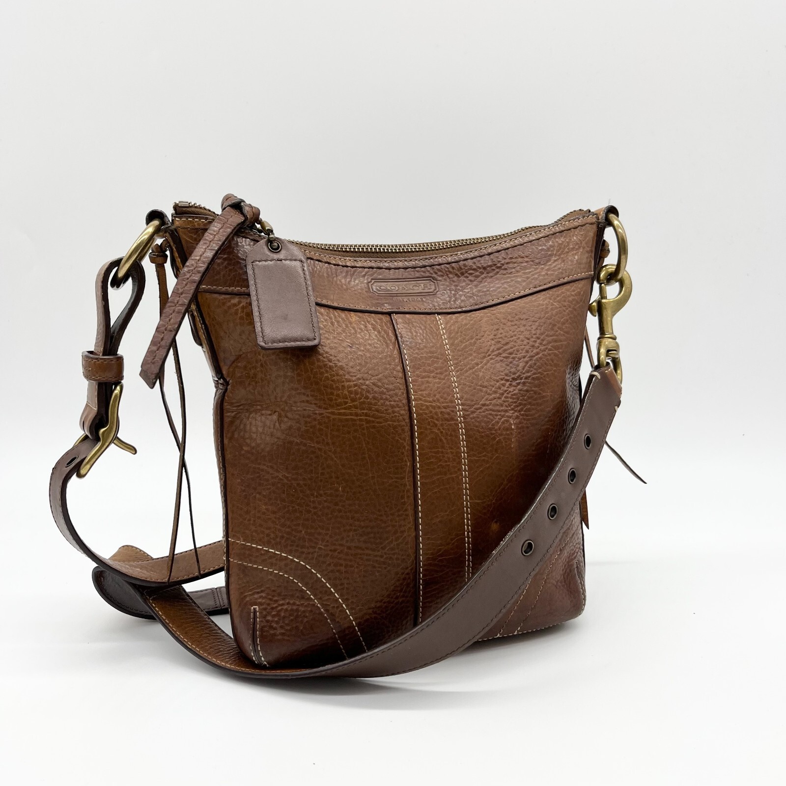 Old Coach 10398 Shoulder Bag Leather Vintage Brown from