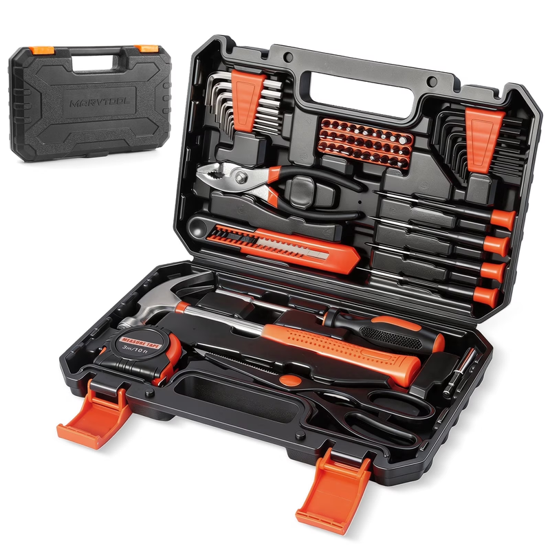 57-Piece Tool Kit for Household Repairs, Women Dorm Basic Small Mini Hand Tool S