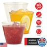 Elegant 9oz Gold and Clear Glitter Plastic Cups (50 Pack) - Fancy Disposable Wedding and Party Cups for Birthdays, Weddings, Holidays