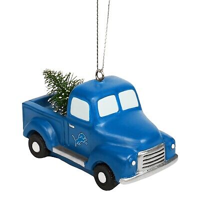 Detroit Lions Truck with Tree Christmas - Tree Holiday Ornament FREE SHIPPING