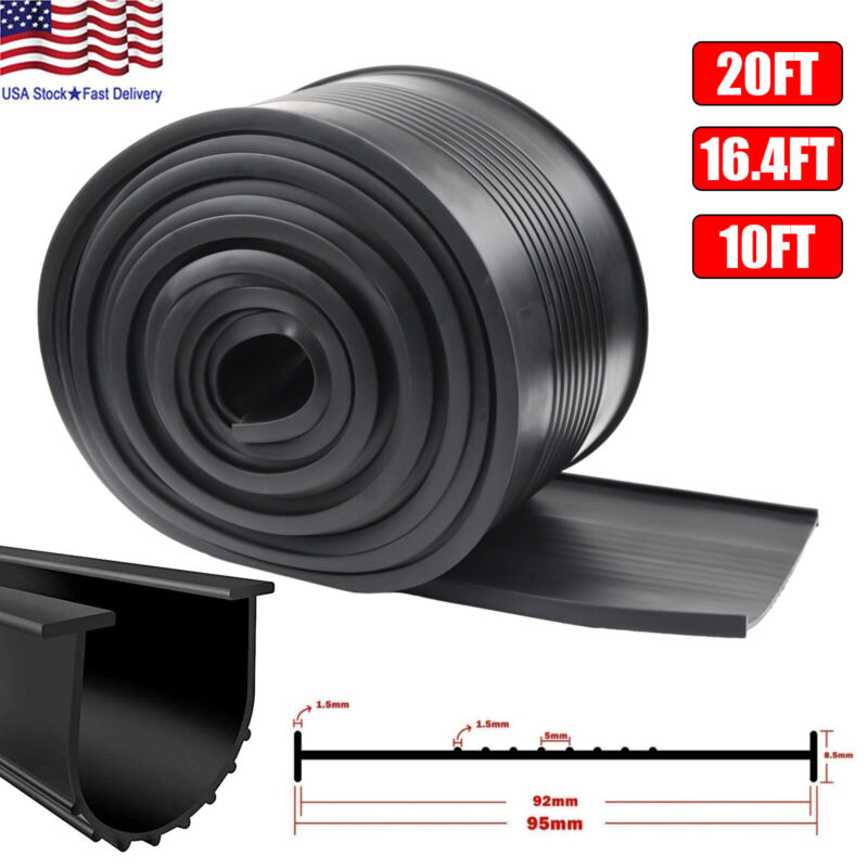 20ft Garage Door U-bottom Weather Stripping Rubber Seal Strip Replacement T Ends