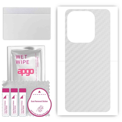 apgo Back Skin Wrap Sticker for Tecno Pop 7 Pro, Transparent Carbon
