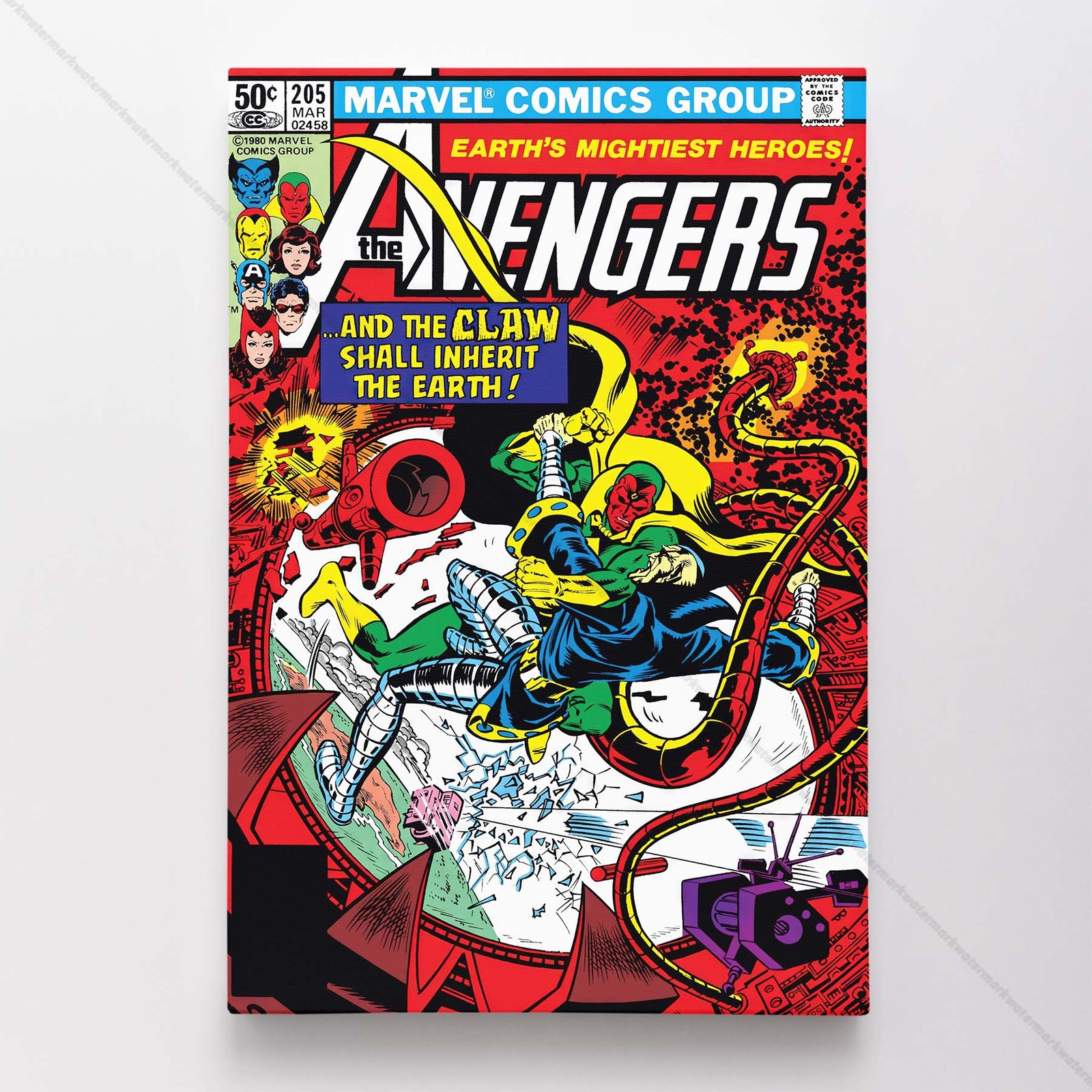 Avengers #205 Poster Canvas Mightiest Heroes Marvel Comic Book Art Print
