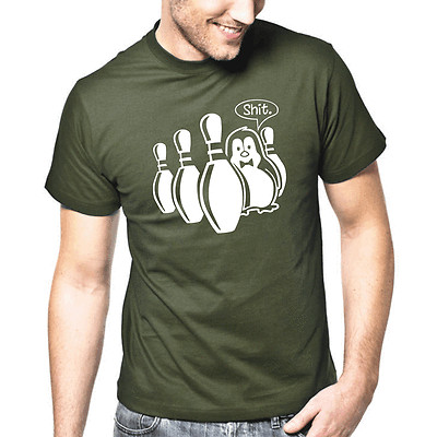 Pinguin Penguin Shit Bowling Kegeln Sprüche Geschenk Lustig Spaß Comedy T-Shirt