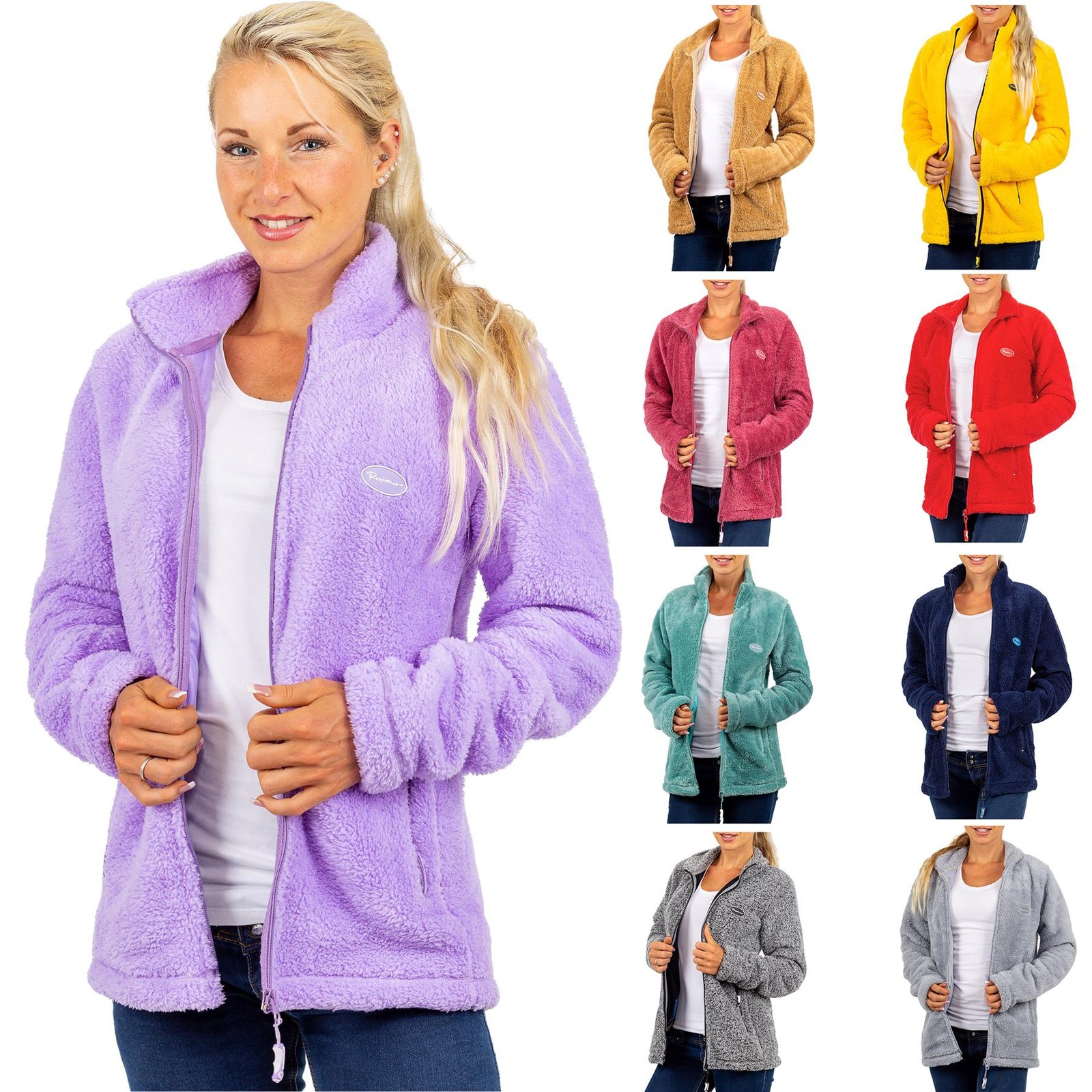 Reichstadt Damen Fleecejacke Teddyfleece Kuschelig Flauschig Pullover Outdoor