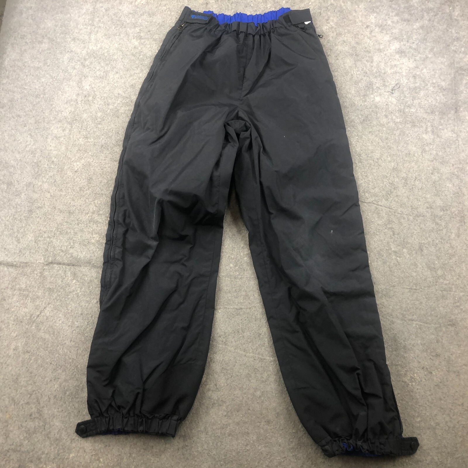 Vintage Columbia Pants Men Medium Black Blue Reversible Ski Snow Full Zip *