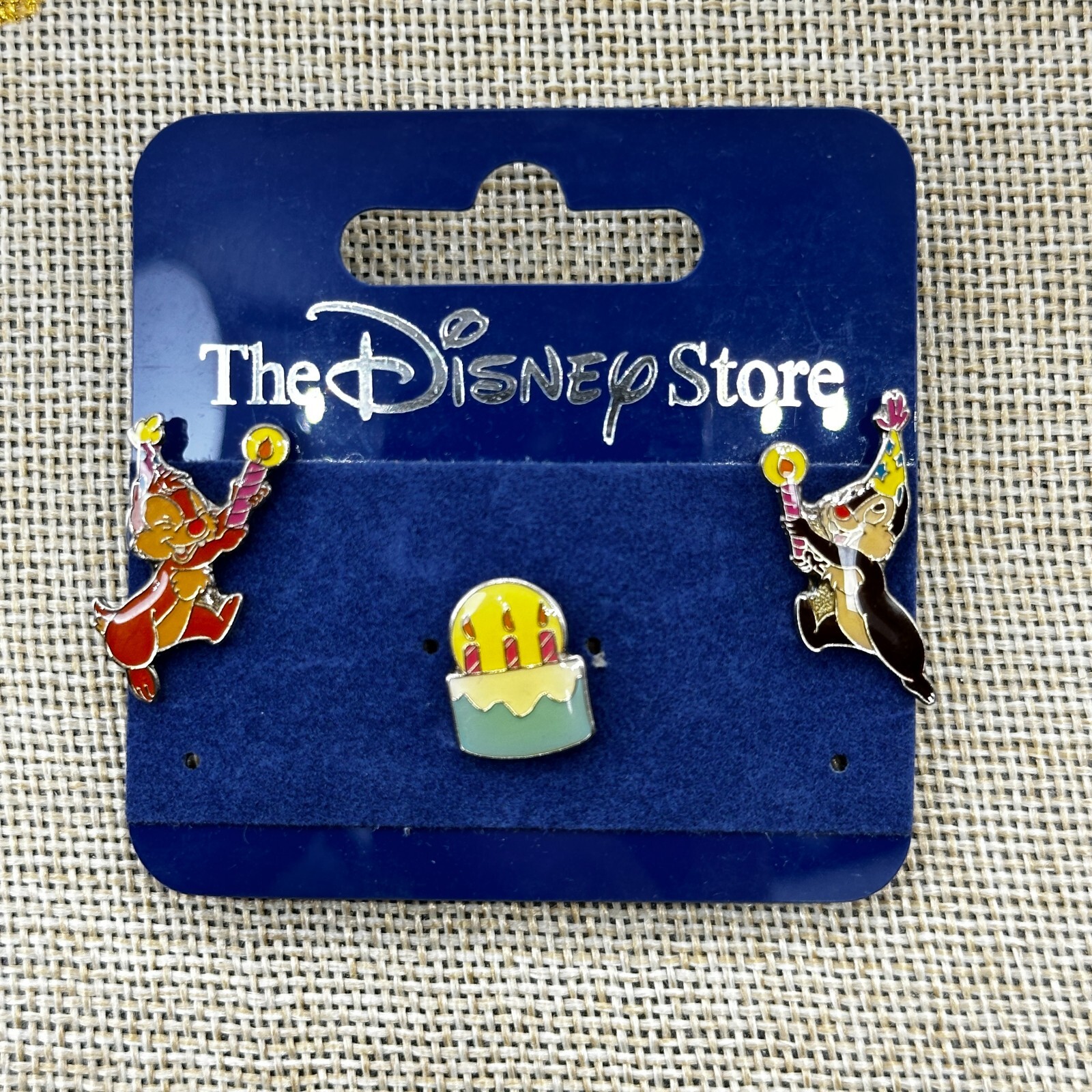Disney Store JAPAN Pin Mini Pin 3 PCS Chip & Dale Happy