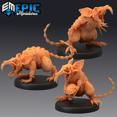 GIANT RAT REVENANT, Dungeons and Dragons Miniatures, Undead Rat, Zombie Mouse