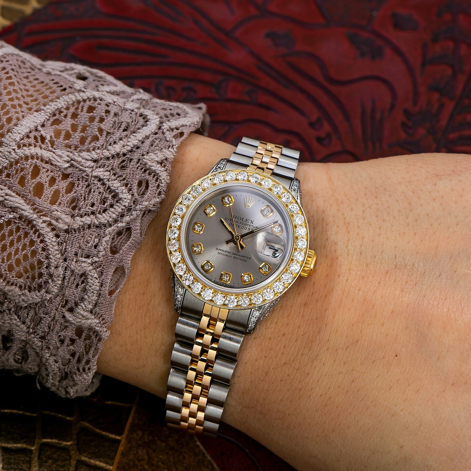 〇純正 ROLEX 2駒 69173 DATEJUST YG×SS FZ8609 Rolex Datejust 69173 26MM Silver Dial With Two Tone Jubilee