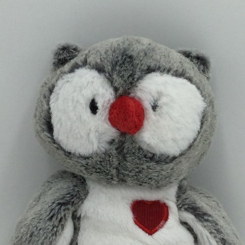 Mary Meyer Gray Red White Heart Owl Plush Soft Toy Stuffed Animal 9
